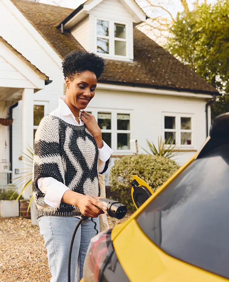 woman electric car
